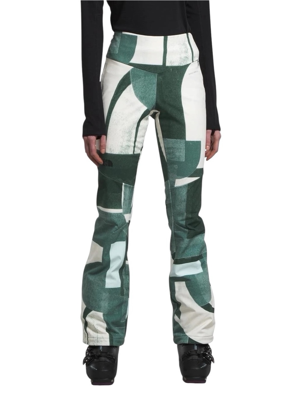 The North Face Snoga Soft-Shell Snow Pants Women's 0 US Cream Sage Abstract NWT